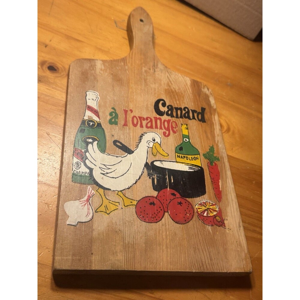 Vintage Decorative  Wood  Cutting Board Ducks Goose Farmhouse